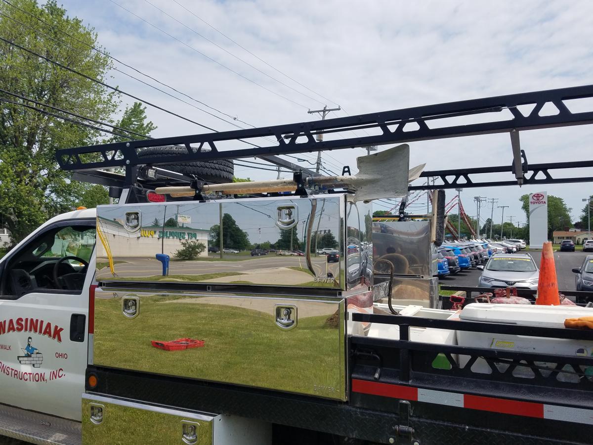 shovel rack, rake rack , tool rack, trailer, trailer tool rack