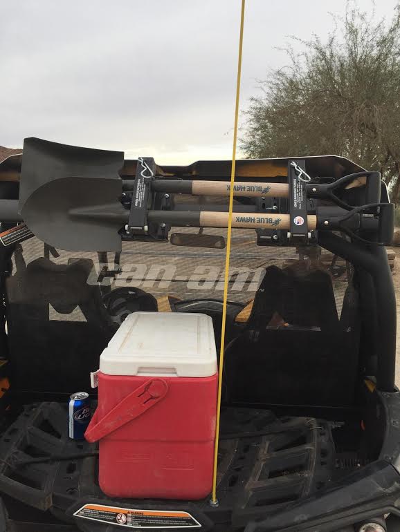 atv winch, shovel rack, tool rack, tool holder,